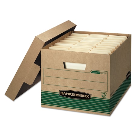 Bankers Box File Boxes, Cardboard, 12" W, 16.25" D, 10.5" H, Lift-Off Lid Closure, Kraft 1277008